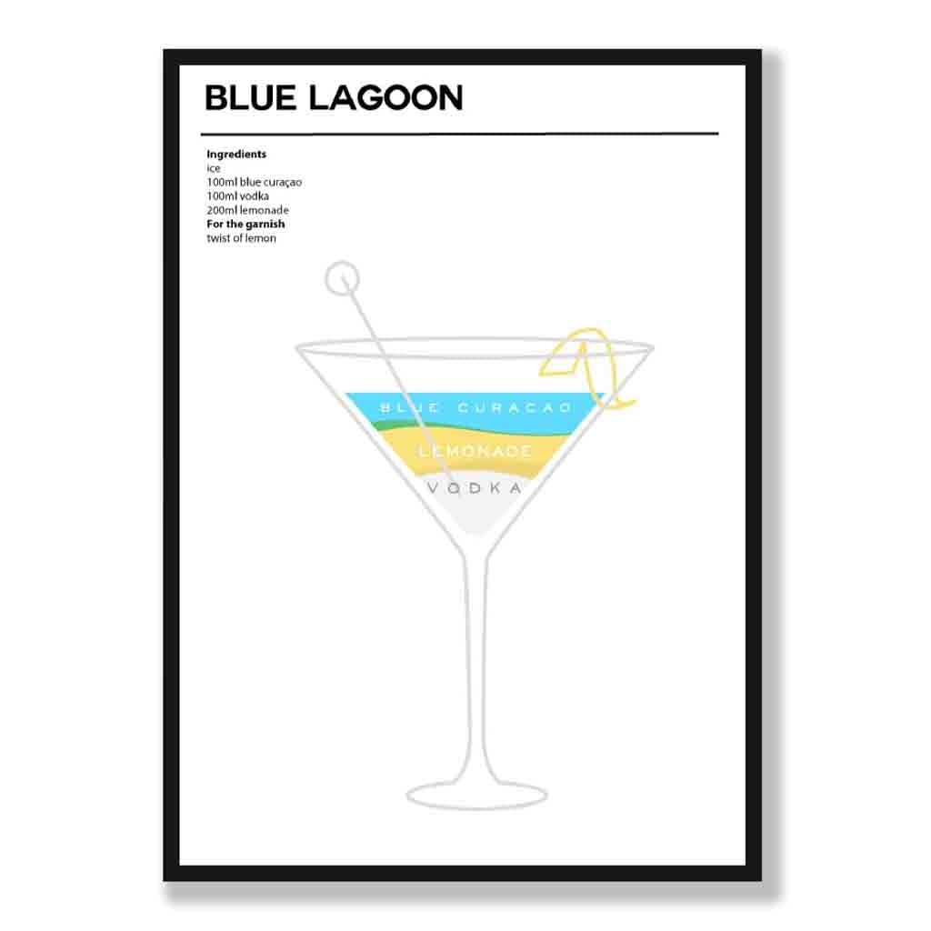 Minimal Cocktail Poster Blue Lagoon 0