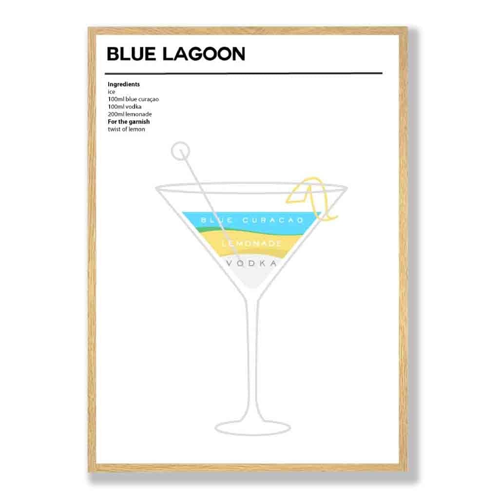 Minimal Cocktail Poster Blue Lagoon 3