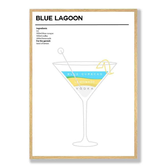 Minimal Cocktail Poster Blue Lagoon 3