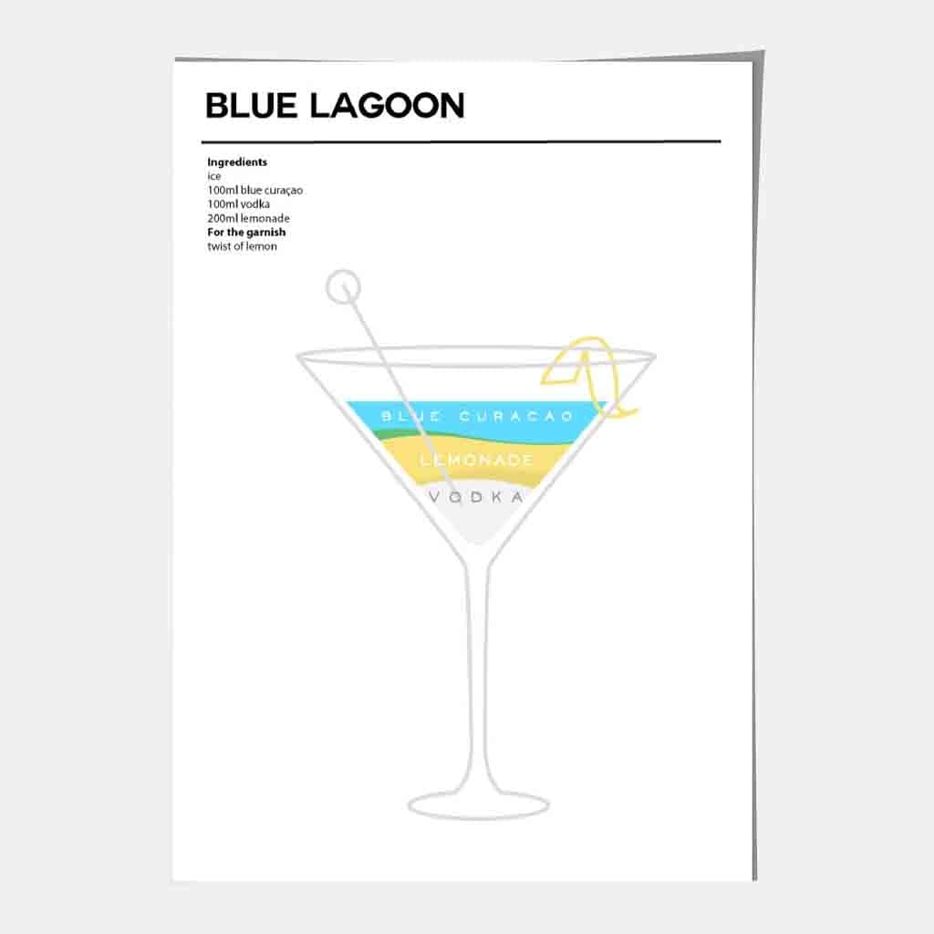 Minimal Cocktail Poster Blue Lagoon 4