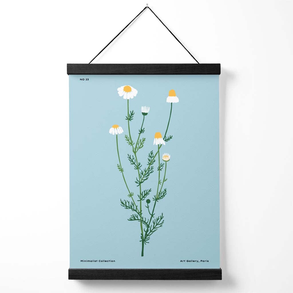 Minimalistinen Juliste Sinisillä Päivänkakkaroilla 0