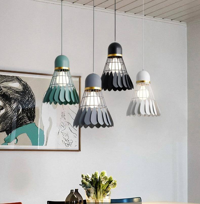Minimalistinen Sulkapallo Kynttelikkölamppu 4