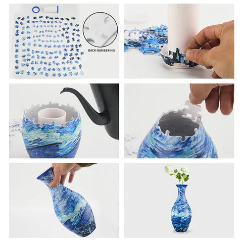 Moderni 3D Palapelin Maljakko DIY -kodinsisustus 3