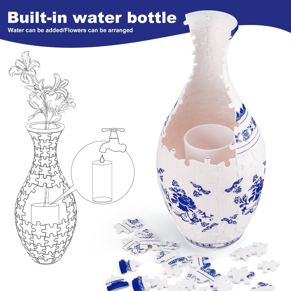 Moderni 3D Palapelin Maljakko DIY -kodinsisustus 6