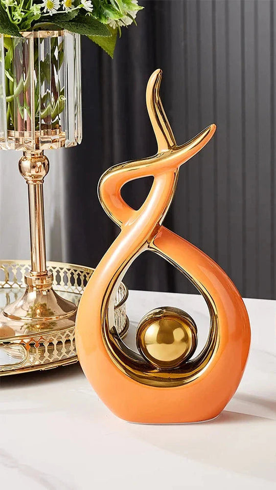 Moderni Abstrakti Taideveistos Kultaisilla Yksityiskohdilla 9