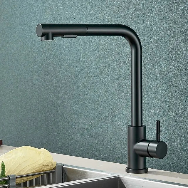 Moderni Keittiöhana Ulosvedettävä Musta Yksivipu 6