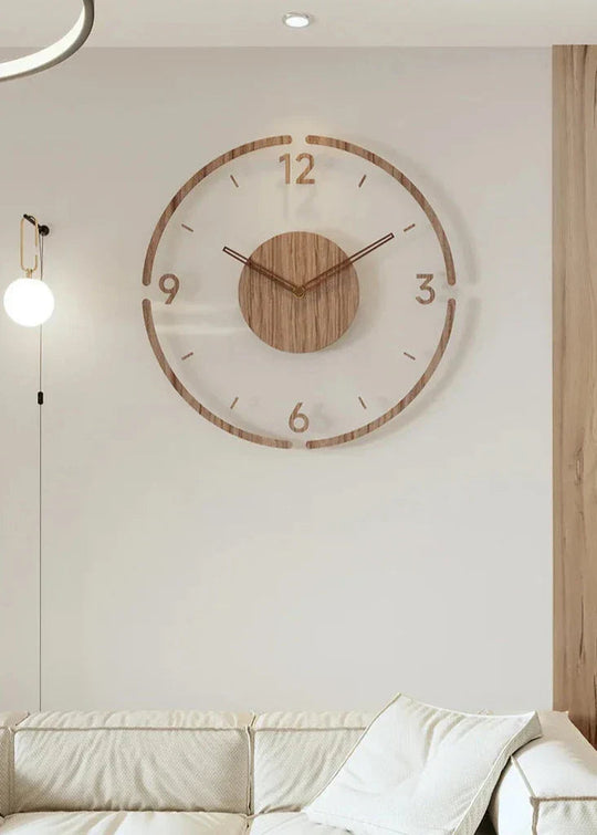 Moderni Puinen Seinäkello Minimalistisella Muotoilulla 1