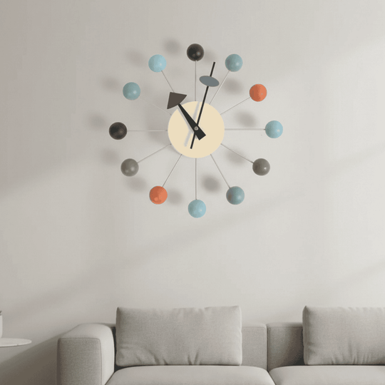 Moderni Seinäkello Aurinkoteemalla Tyylikäs Metallinen 32 cm 0
