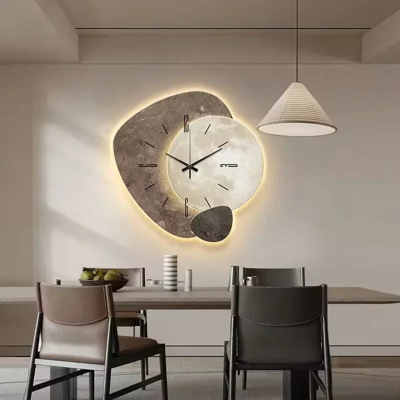 Moderni Seinäkello Luonnonpuusta 4