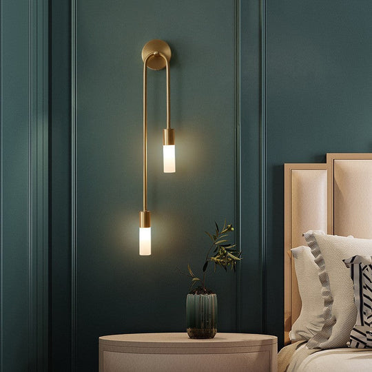 Moderni Seinävalaisin Minimalistinen LED Kulta 2-Valopistoke Sisälle 1