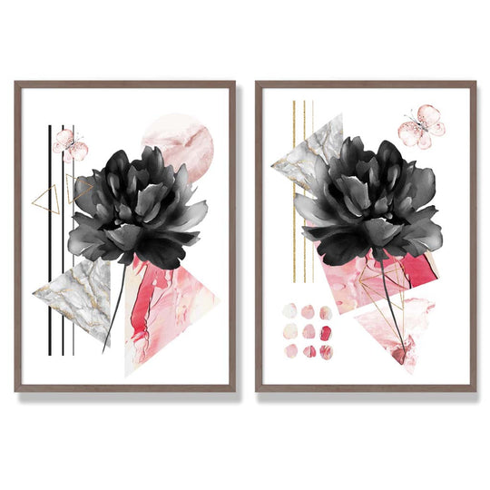 Moderni Taideprinttisarja Kukkakuviolla 7