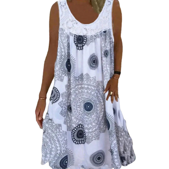 Naisille Hihaton Kesämekko Leikkisällä Printillä 0