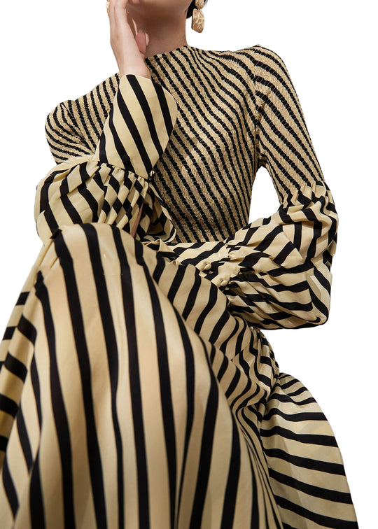 Naisille Raidallinen O-kaula Mekko 0