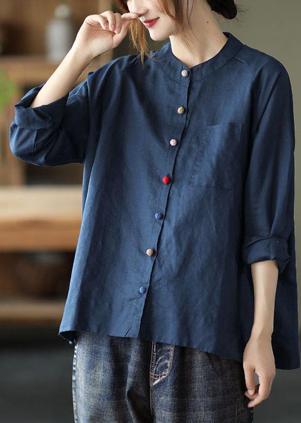 Naisille Retro O-kaula-aukkoinen Pitkähihainen Toppimalli 1