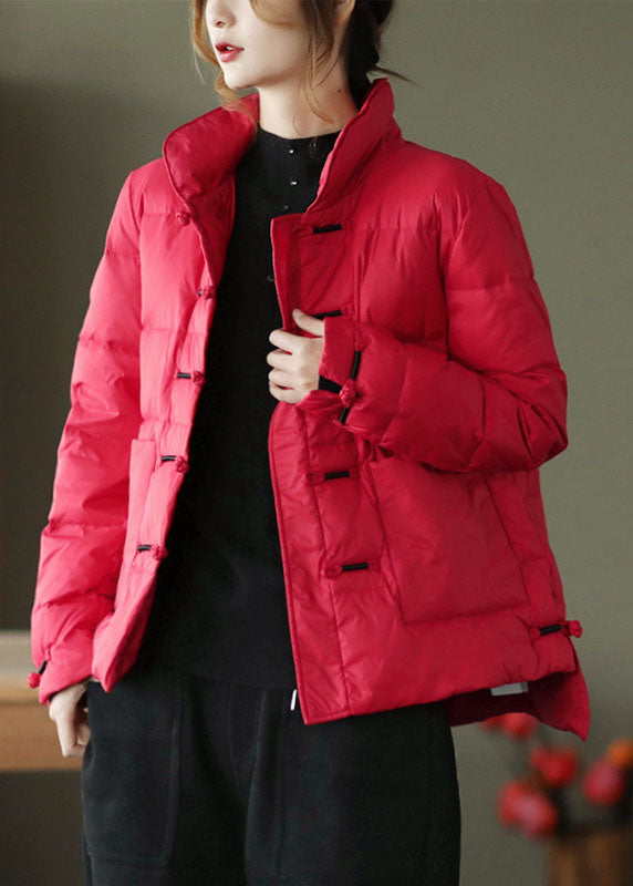 Naisille Vintage Punainen Talviuntuvatakki 0