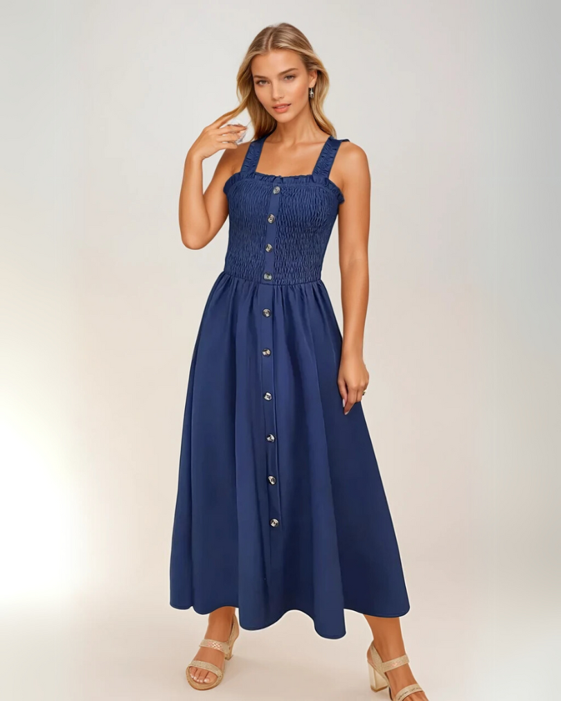 Naisten A-linjainen Maxi Mekko Shirred Design 0