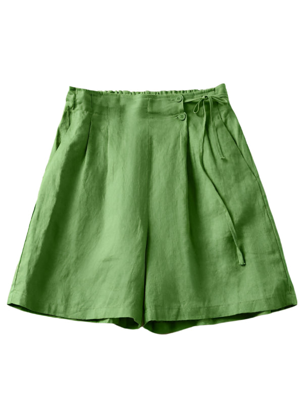 Naisten Baggy Shortsit Kudottu Puuvilla Pellava 0