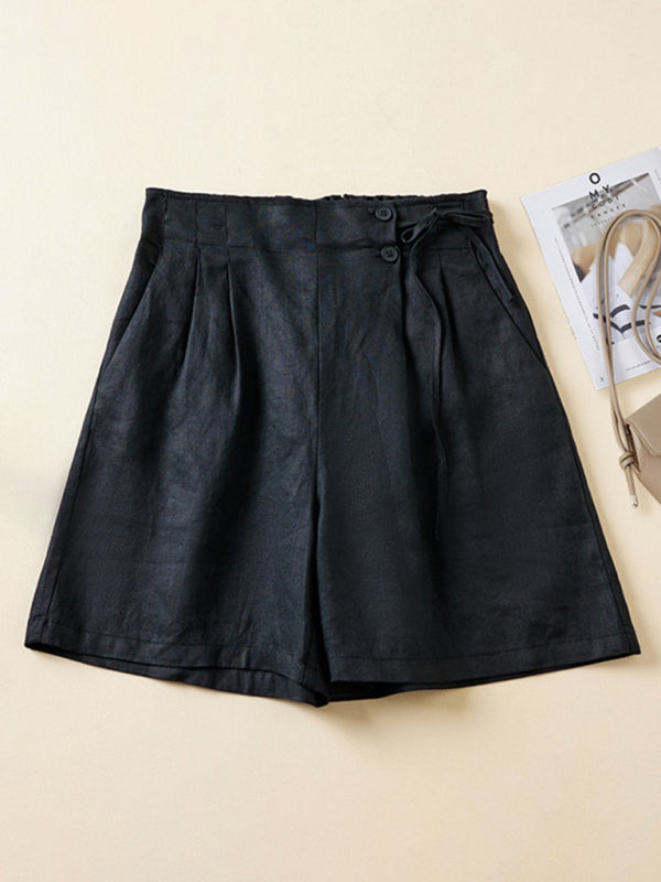 Naisten Baggy Shortsit Kudottu Puuvilla Pellava 2
