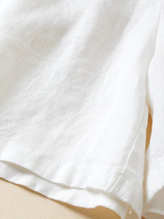 Naisten Baggy Shortsit Kudottu Puuvilla Pellava 8