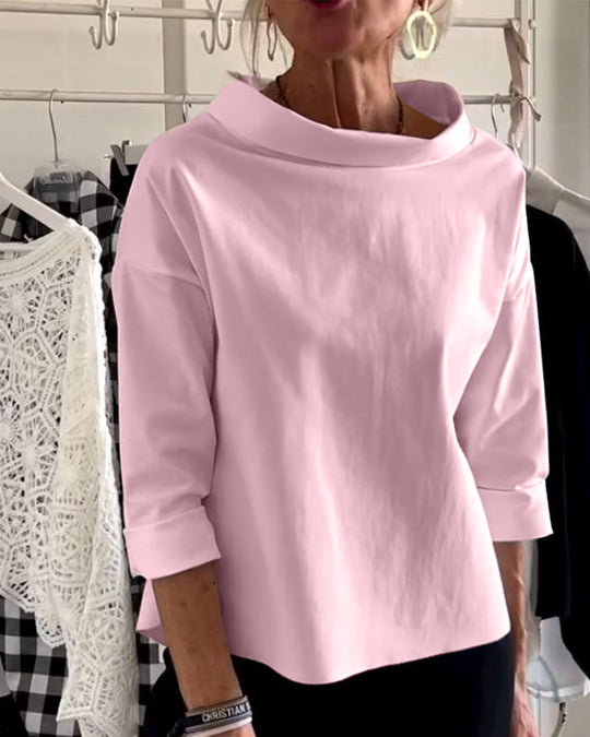 Naisten Blusa Korkea Kaulus Monikäyttöinen Kangas 3
