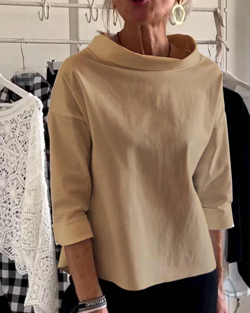 Naisten Blusa Korkea Kaulus Monikäyttöinen Kangas 5
