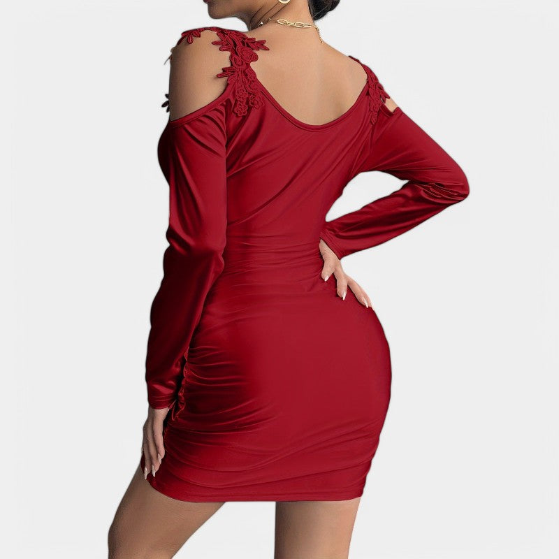 Naisten Bodycon-mekko Pitkällä Hihalla Satiinia 4
