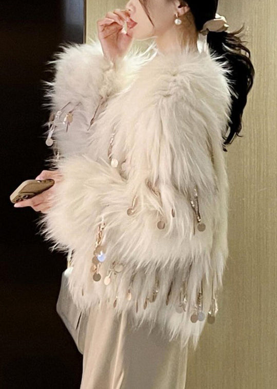 Naisten Boheemi Beige Hiustakki Koristeilla 0