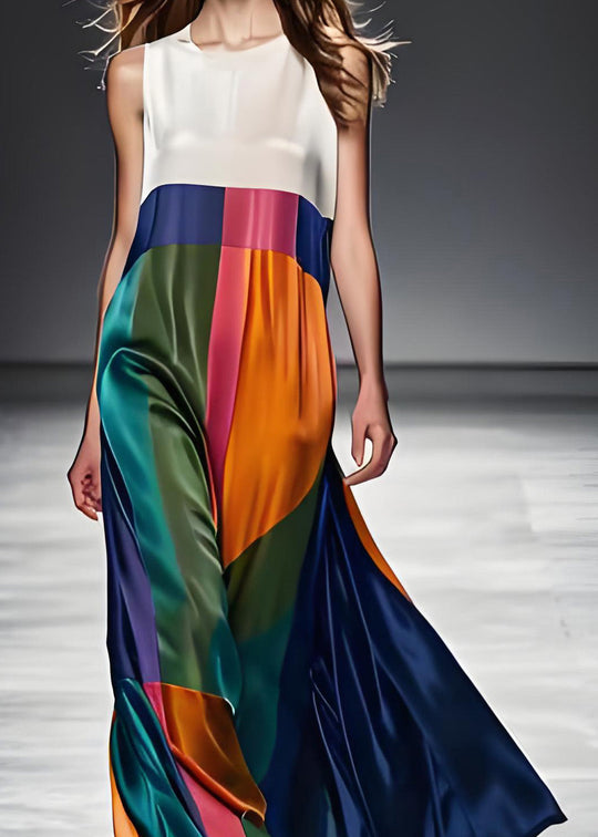 Naisten Boho-tyylinen Maxi-mekko Värilohkoilla 2