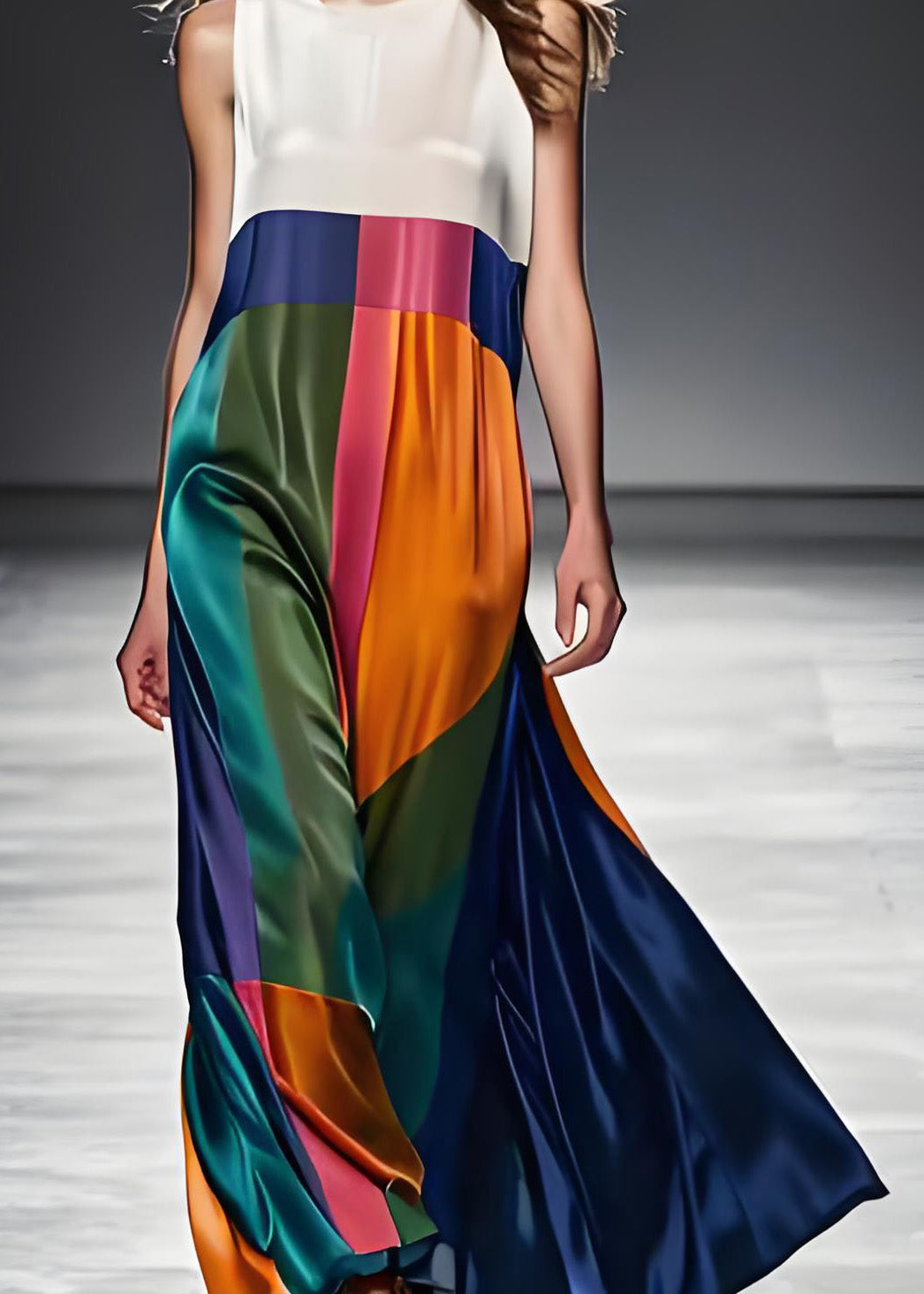 Naisten Boho-tyylinen Maxi-mekko Värilohkoilla 3