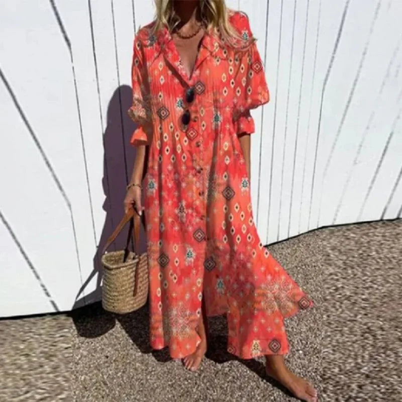 Naisten Boho-tyylinen Maxi Mekko Hengittävä Kesämekko 3
