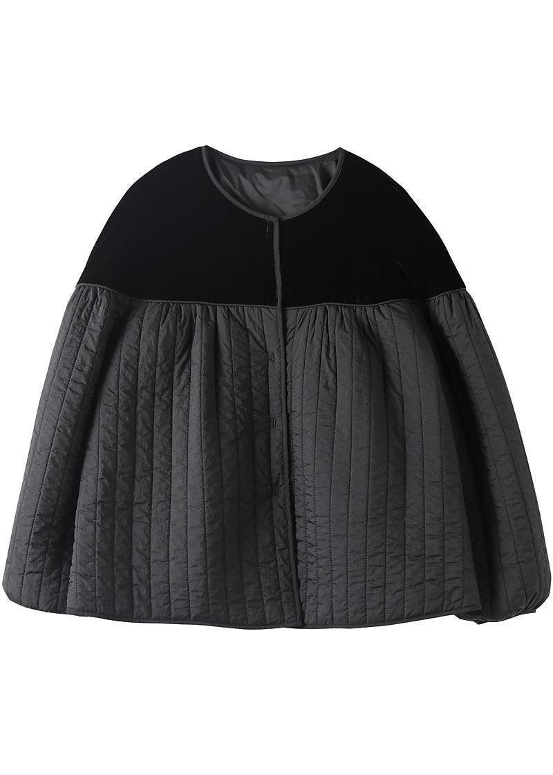 Naisten Boho-tyylinen Musta Talvitakki Napilla 3