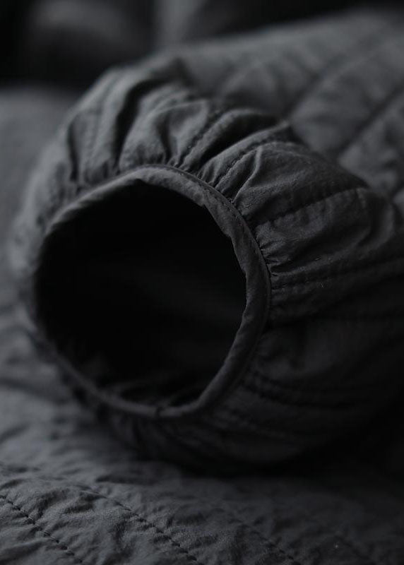 Naisten Boho-tyylinen Musta Talvitakki Napilla 4