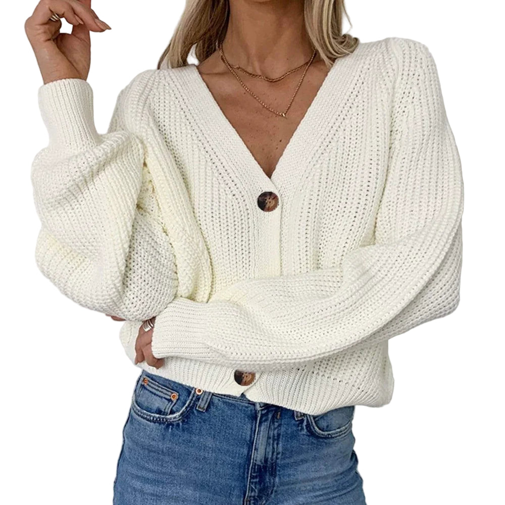 Naisten Cardigan Takki V-kaula-aukolla 0