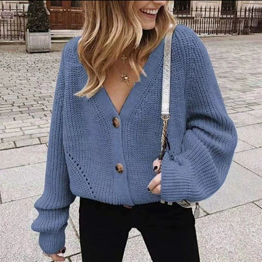 Naisten Cardigan Takki V-kaula-aukolla 4