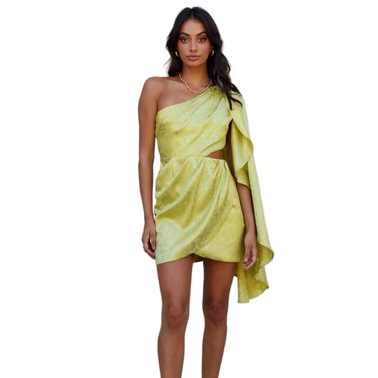 Naisten Cocktailmekko Epäsymmetrinen Viitta Tyylikäs 0