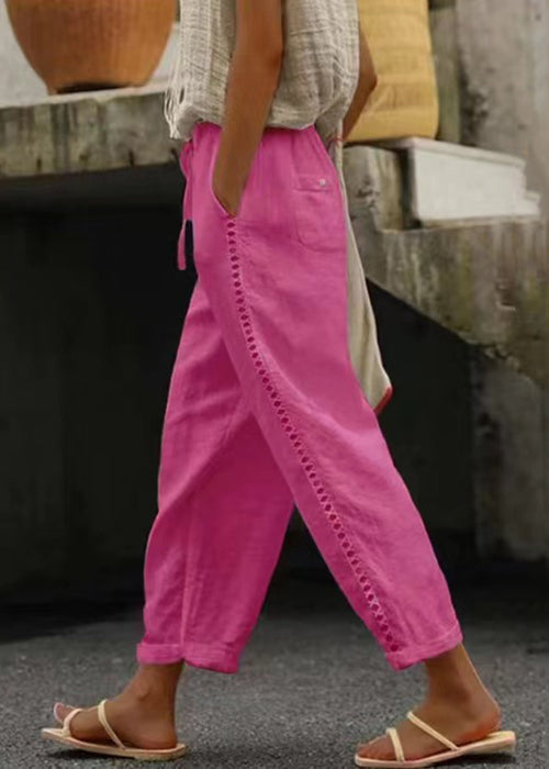 Naisten Crop Housut Joustavalla Vyötäröllä 3