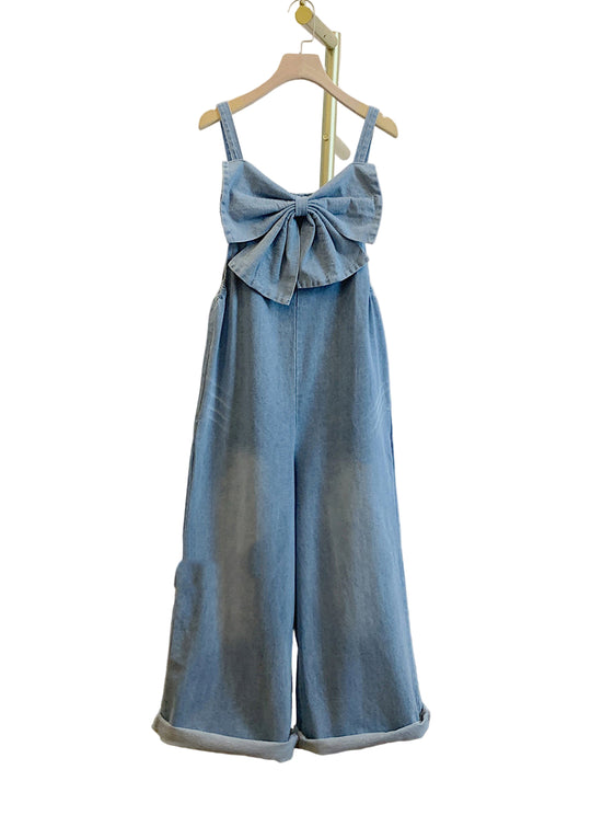 Naisten Denim-haalari Rusetilla ja Patchwork-tyylillä 0