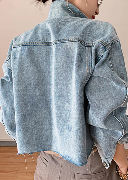 Naisten Denim Takki Sinisillä Napilla 3