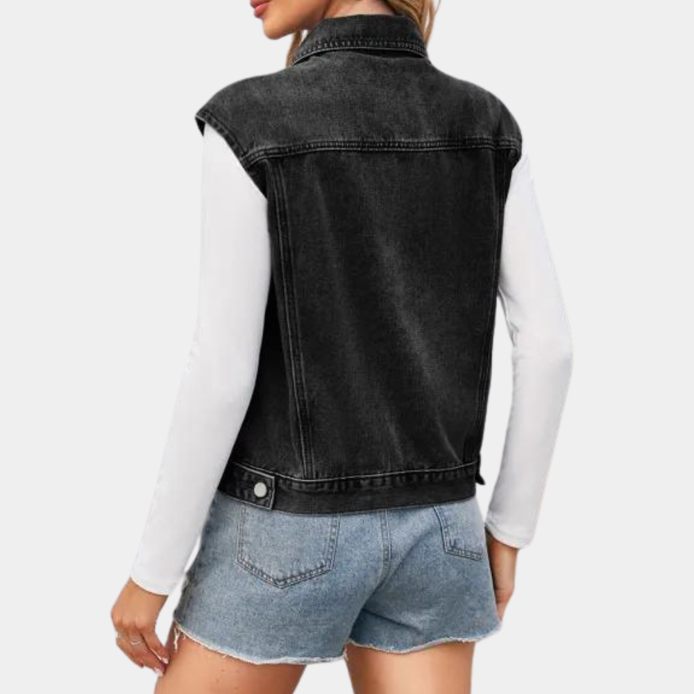 Naisten Denimliivi Klassinen Tyyli 2