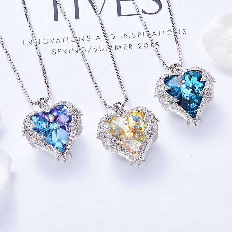 Naisten Enkelisiipikaulakoru Sydämenmuotoisella Riipuksella 3