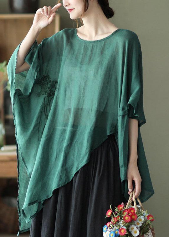 Naisten Epäsymmetrinen Design Brodeerattu Kesäpaidan Yläosa 2