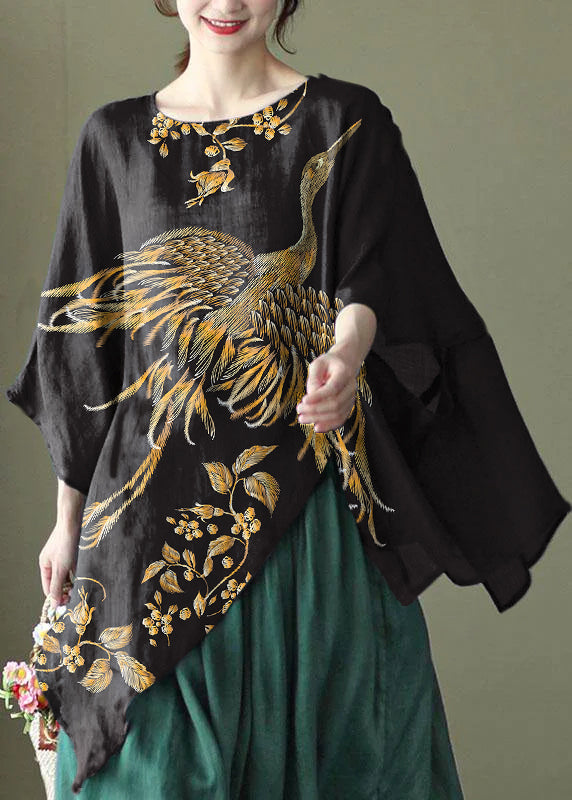 Naisten Epäsymmetrinen Design Brodeerattu Kesäpaidan Yläosa 5