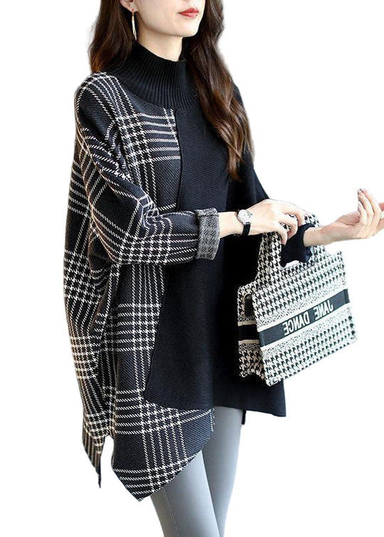 Naisten Epäsymmetrinen Musta Neulepusero 0