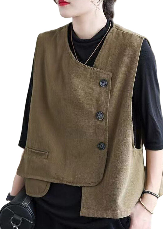 Naisten Epäsymmetrinen Syksyliivi Khaki 2