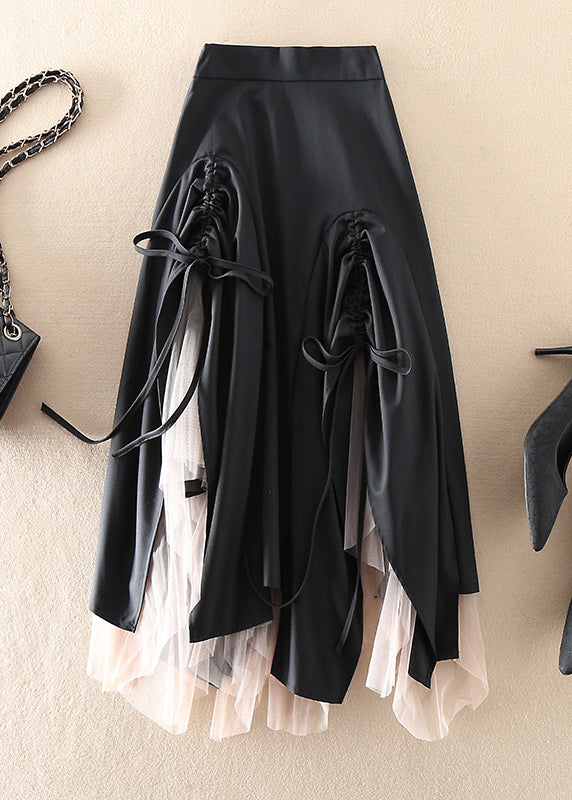 Naisten Epäsymmetrinen Tyllihame Kiristysnyörillä 0