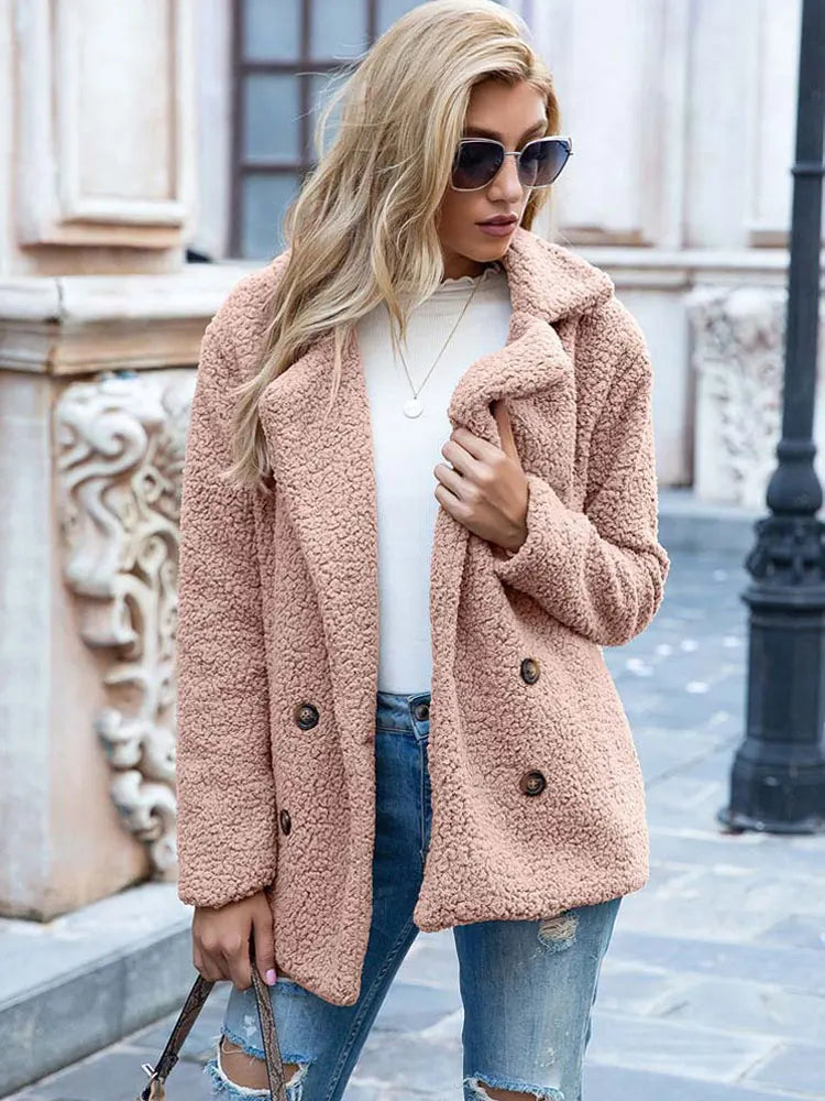 Naisten Faux Fur Takki Tyylikäs ja Lämmin 13