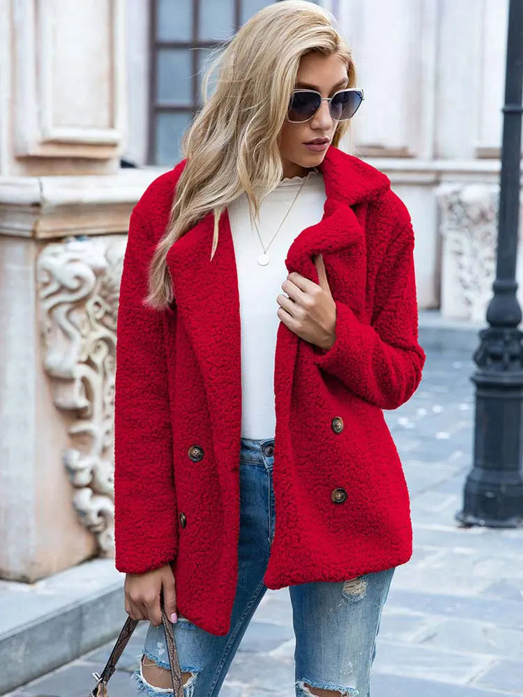 Naisten Faux Fur Takki Tyylikäs ja Lämmin 14
