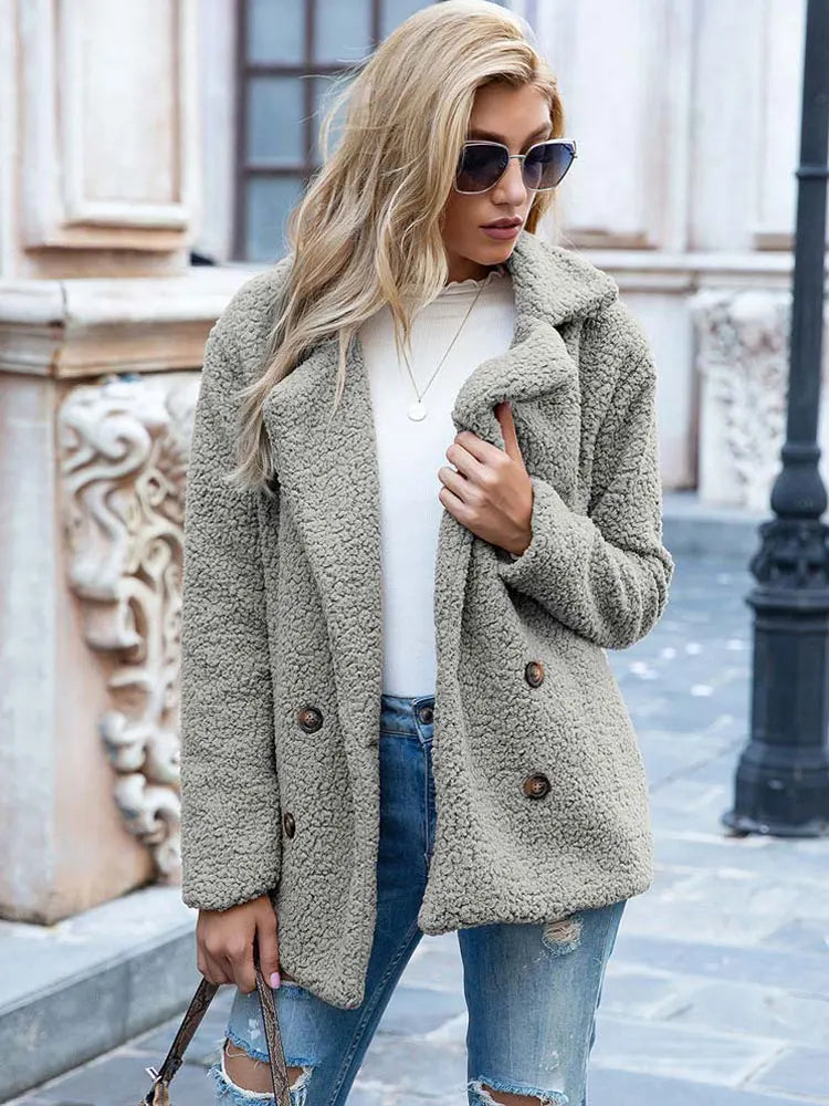 Naisten Faux Fur Takki Tyylikäs ja Lämmin 15