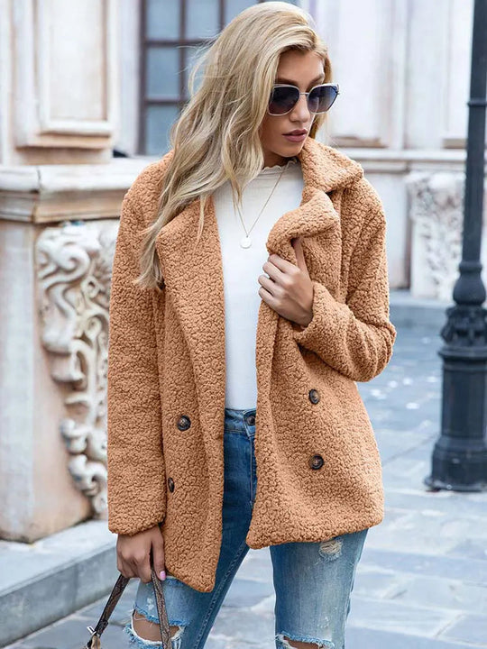 Naisten Faux Fur Takki Tyylikäs ja Lämmin 16