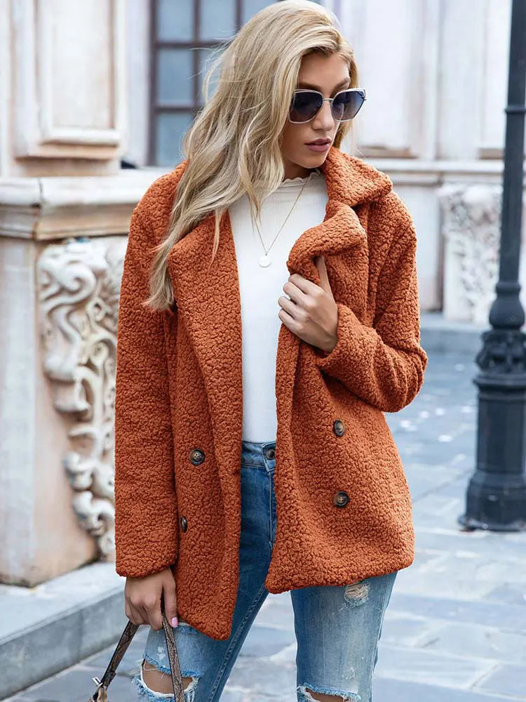Naisten Faux Fur Takki Tyylikäs ja Lämmin 17